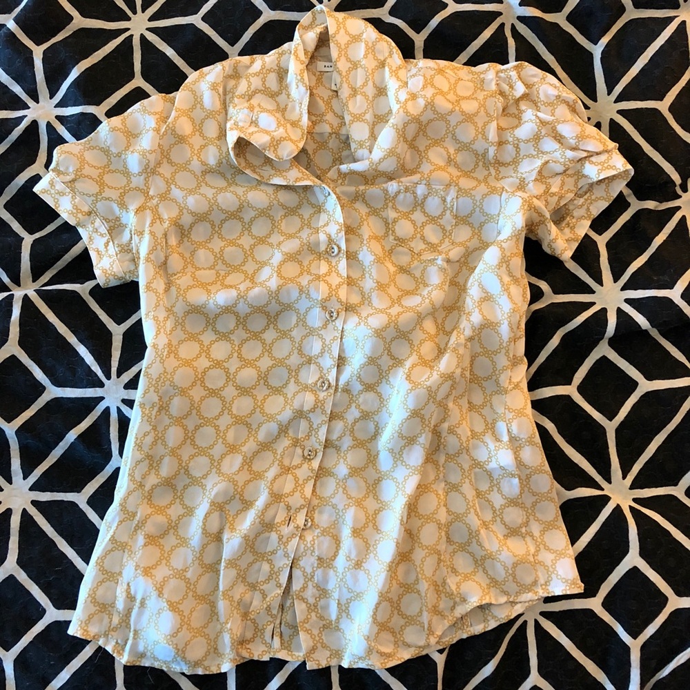 Silk yellow patterned blouse